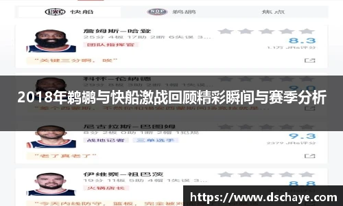 2018年鹈鹕与快船激战回顾精彩瞬间与赛季分析